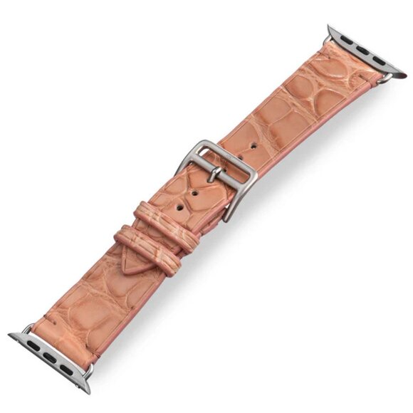 Authentic Alligator Watch Strap – Handmade Quality - Creamy Orange - Picture 5 of 6